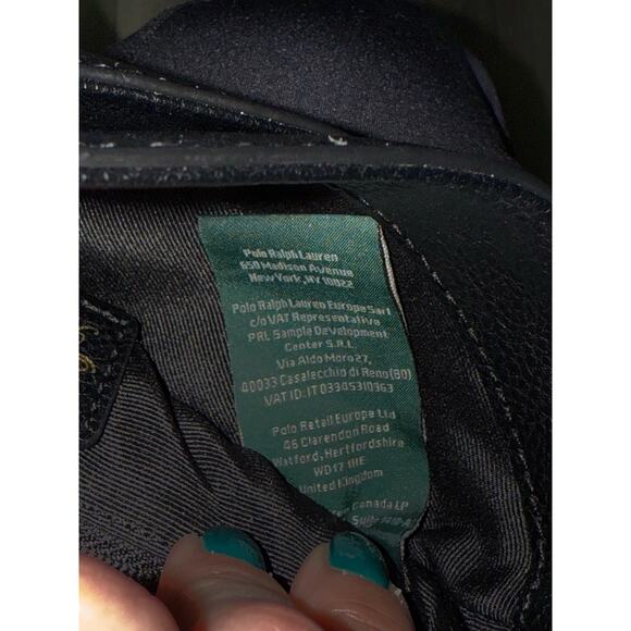 Lauren Ralph Lauren Mini Crossbody Leather Bag - Black Leather Small Handbag - Picture 14 of 16